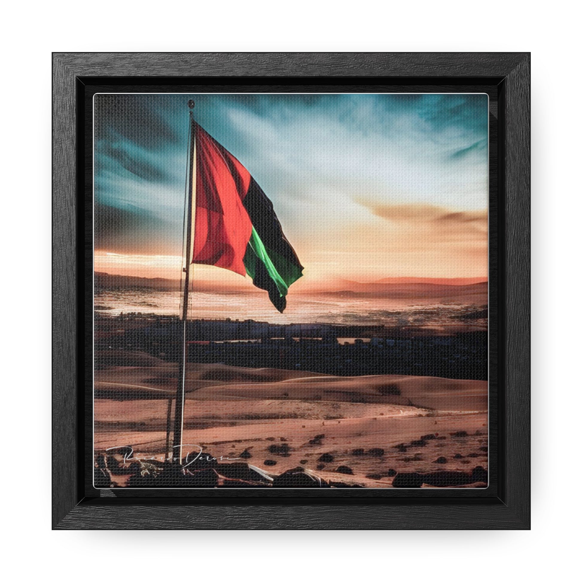 Palestine Flag Gallery Canvas Wraps, Square Frame - Derose Entertainment 