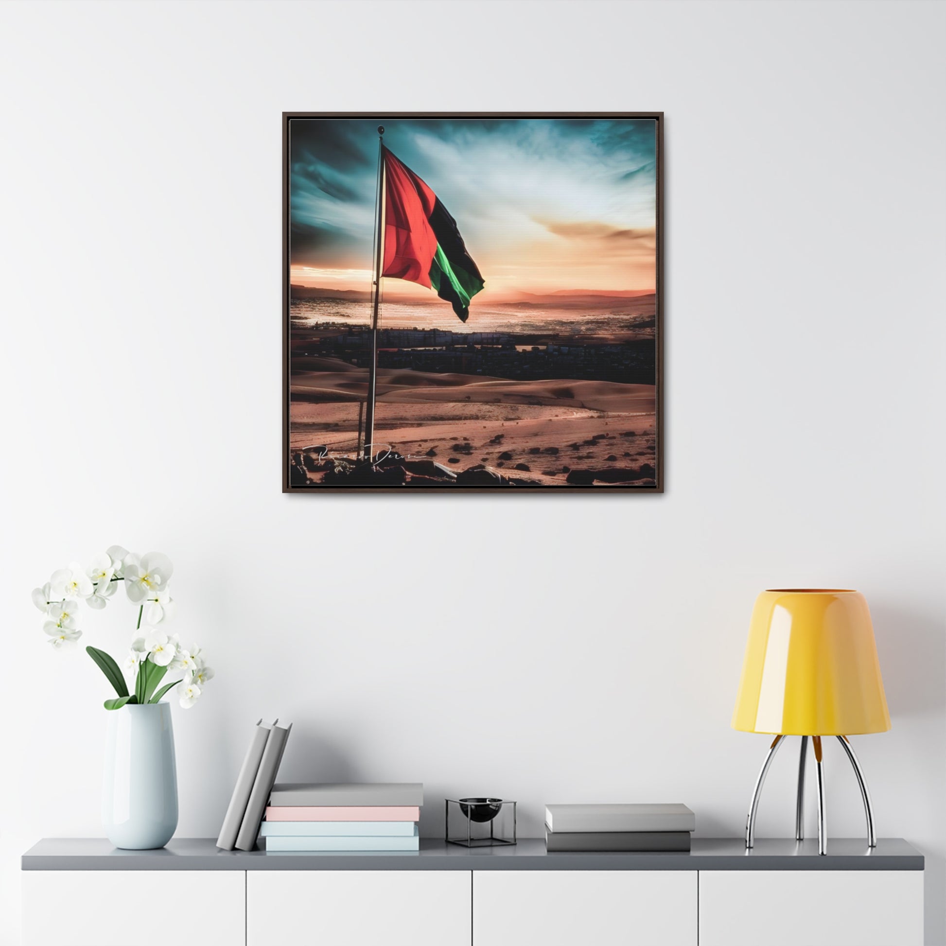 Palestine Flag Gallery Canvas Wraps, Square Frame - Derose Entertainment 