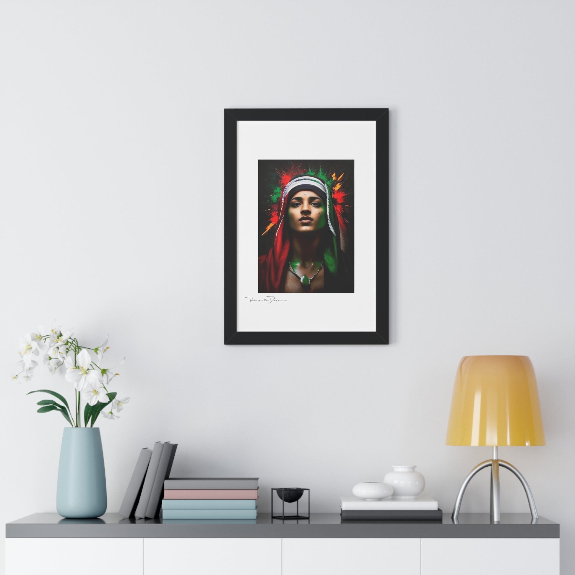 Framed Free Palestine Young Man Vertical Poster - Derose Entertainment 