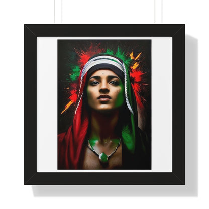 Framed Free Palestine Young Man Vertical Poster - Derose Entertainment 