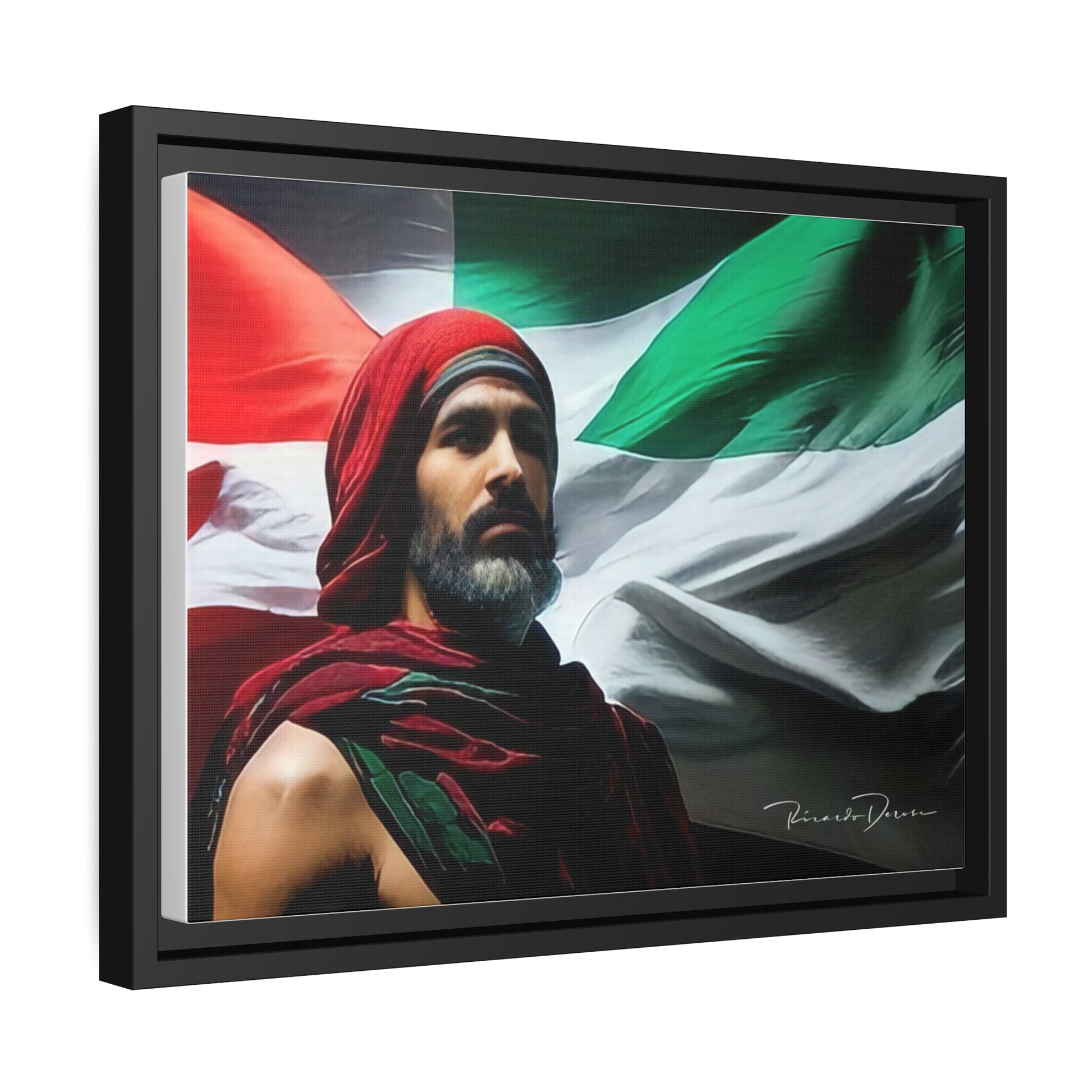 Free Palestine Matte Canvas, Black Frame - Derose Entertainment 