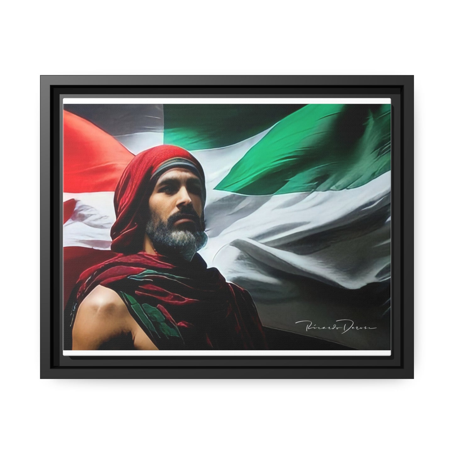 Free Palestine Matte Canvas, Black Frame - Derose Entertainment 