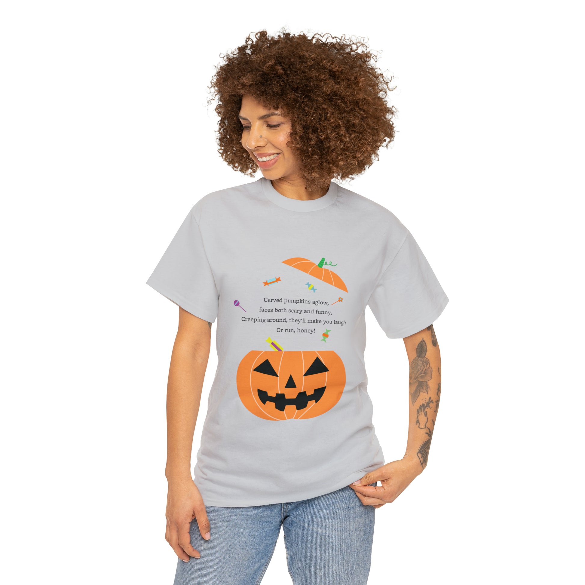 Halloween Jack o Lantern_Unisex Heavy Cotton Tee - Derose Entertainment 