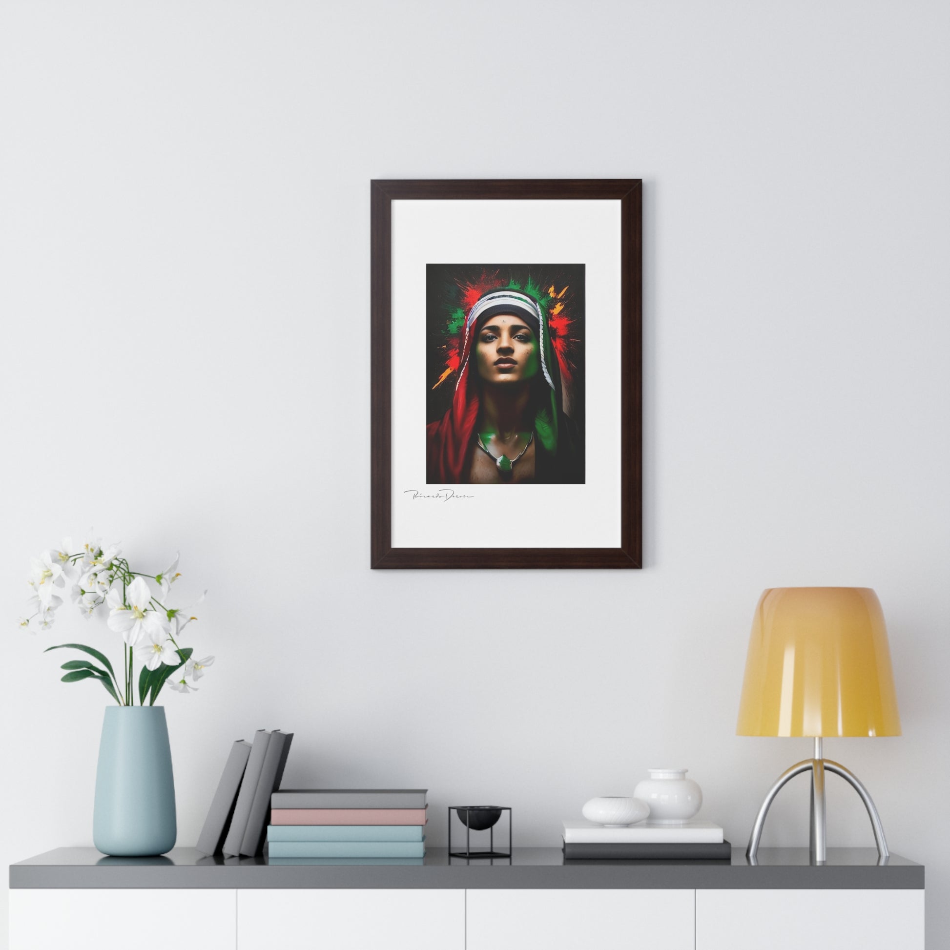 Framed Free Palestine Young Man Vertical Poster - Derose Entertainment 