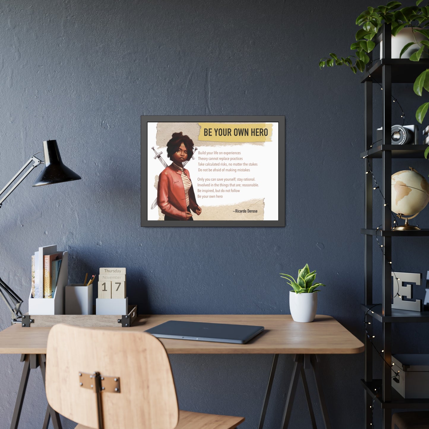 Be Your Own Hero Framed Paper Posters