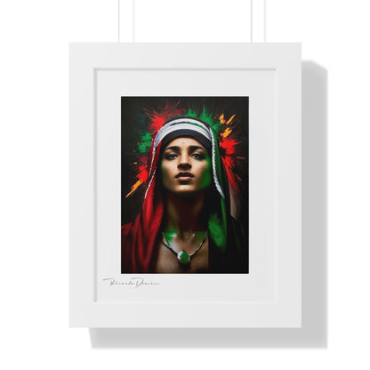 Framed Free Palestine Young Man Vertical Poster - Derose Entertainment 