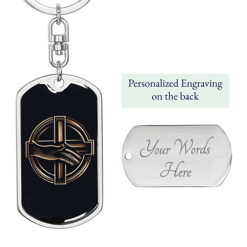 Kindness Symbol Dog Tag Key Chain Holder