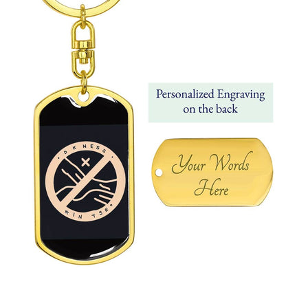 Kindness Symbol Dog Tag Key Chain Holder