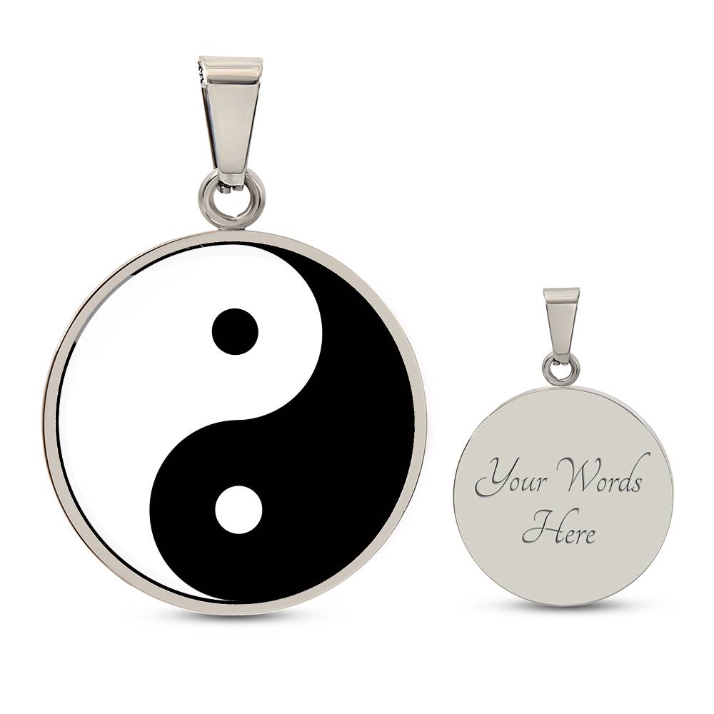 Ying Yang Symbol Circle Necklace