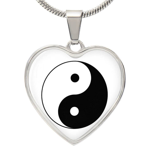 Ying Yang Symbol Hearts Necklace