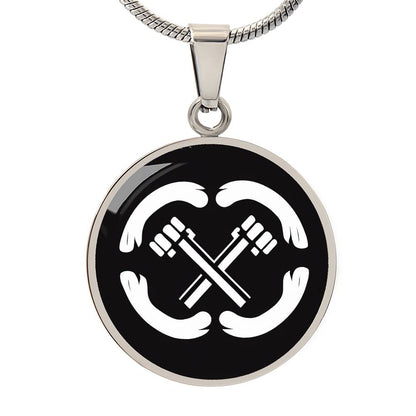 Strength Symbol Circle Necklace
