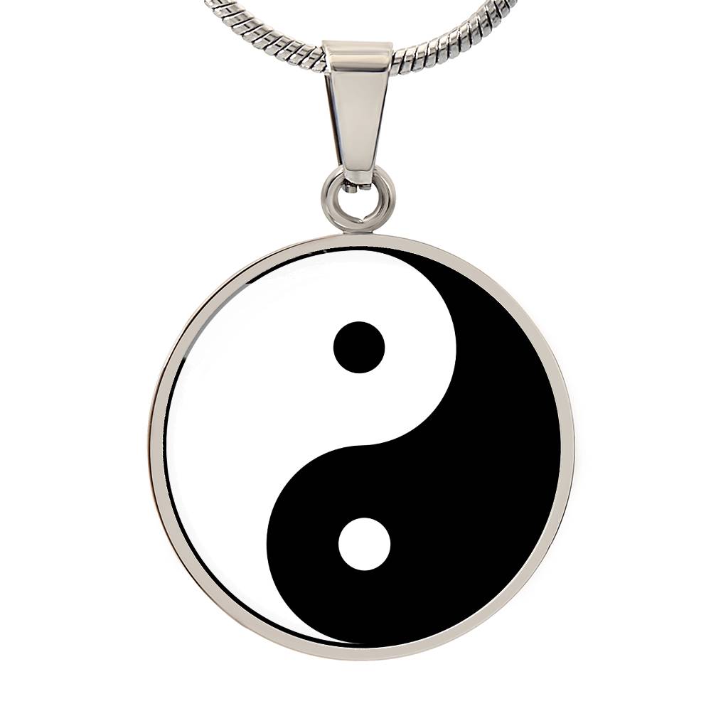 Ying Yang Symbol Circle Necklace