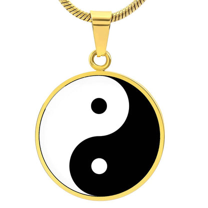 Ying Yang Symbol Circle Necklace