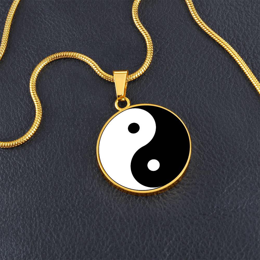 Ying Yang Symbol Circle Necklace