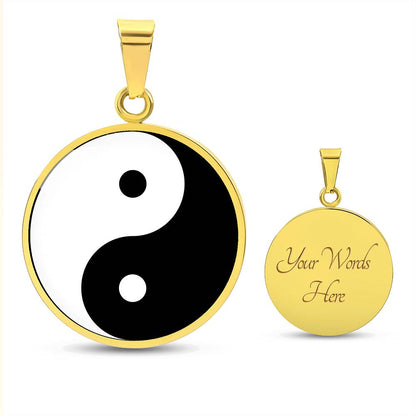 Ying Yang Symbol Circle Necklace