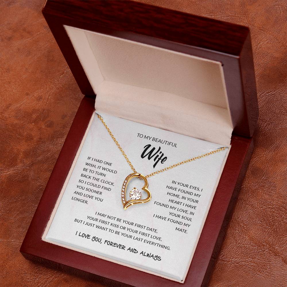 To My Beautiful Wife | I Love You, Forever & Always - Forever Love Necklace - Derose Entertainment 