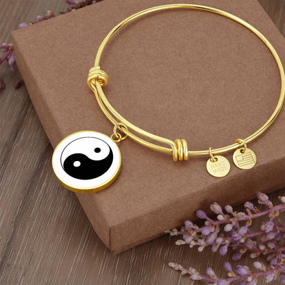 Ying Yang Symbol Circle Bangle