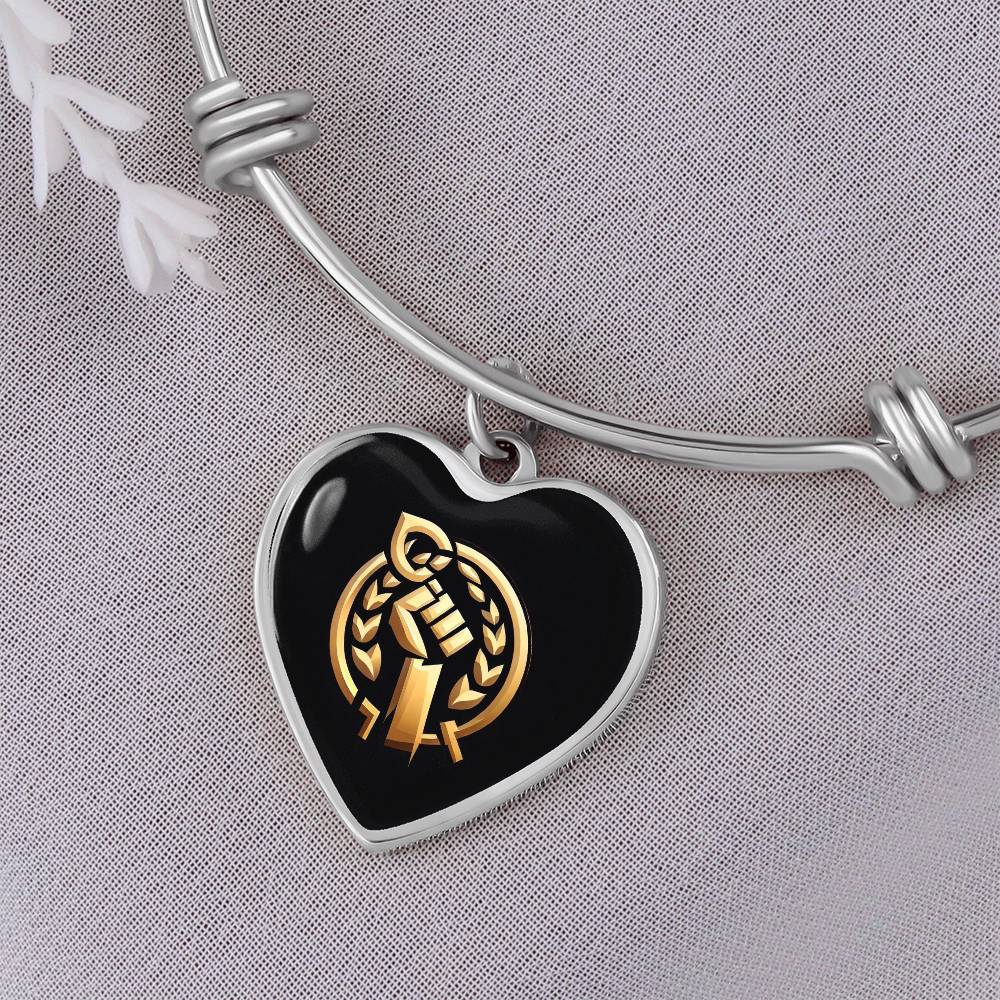 Perseverance Symbol Heart Bangles