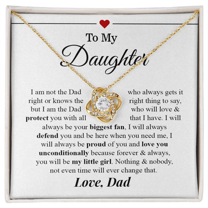 To My Daughter | I Love You - Love Knot Necklace - Derose Entertainment 