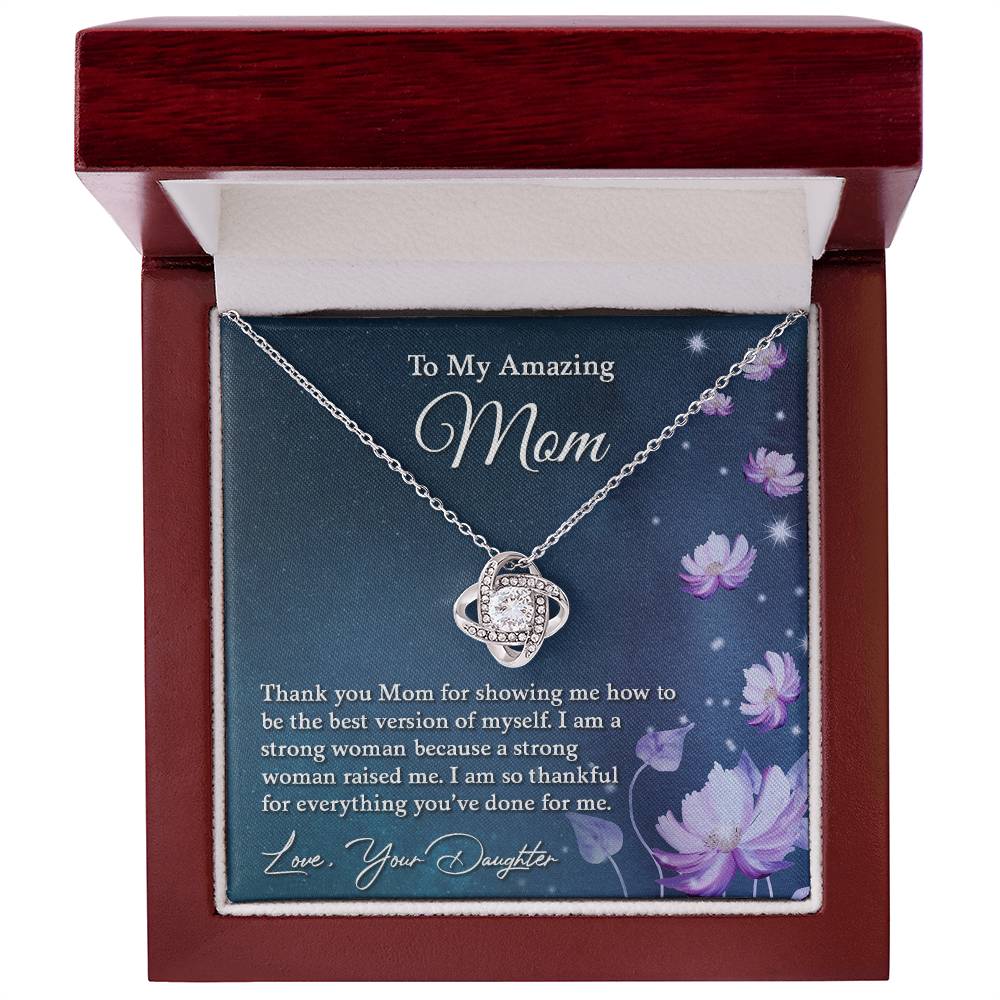 To My Amazing Mom | Thank You - Love Knot Necklace - Derose Entertainment 