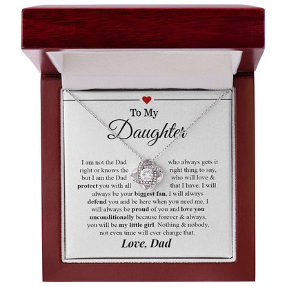 To My Daughter | I Love You - Love Knot Necklace - Derose Entertainment 