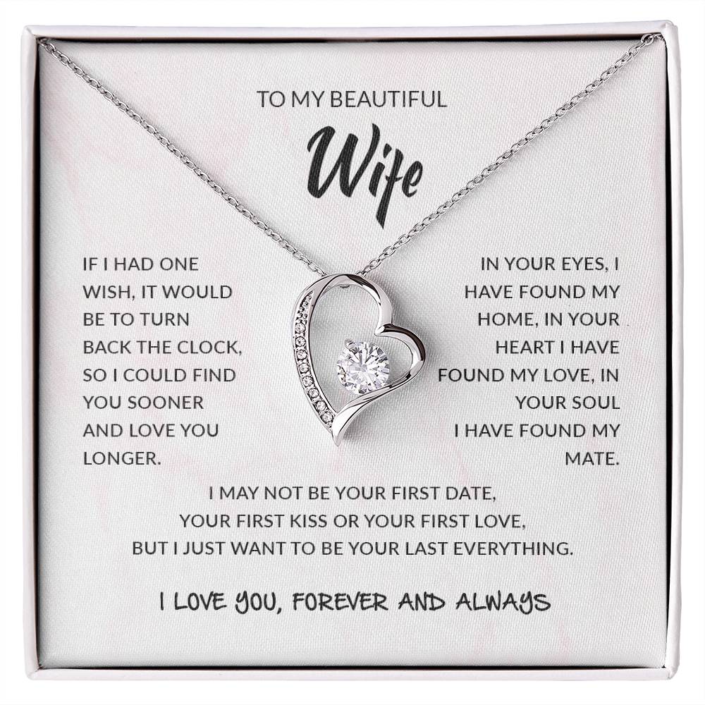 To My Beautiful Wife | I Love You, Forever & Always - Forever Love Necklace - Derose Entertainment 