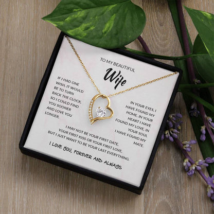 To My Beautiful Wife | I Love You, Forever & Always - Forever Love Necklace - Derose Entertainment 