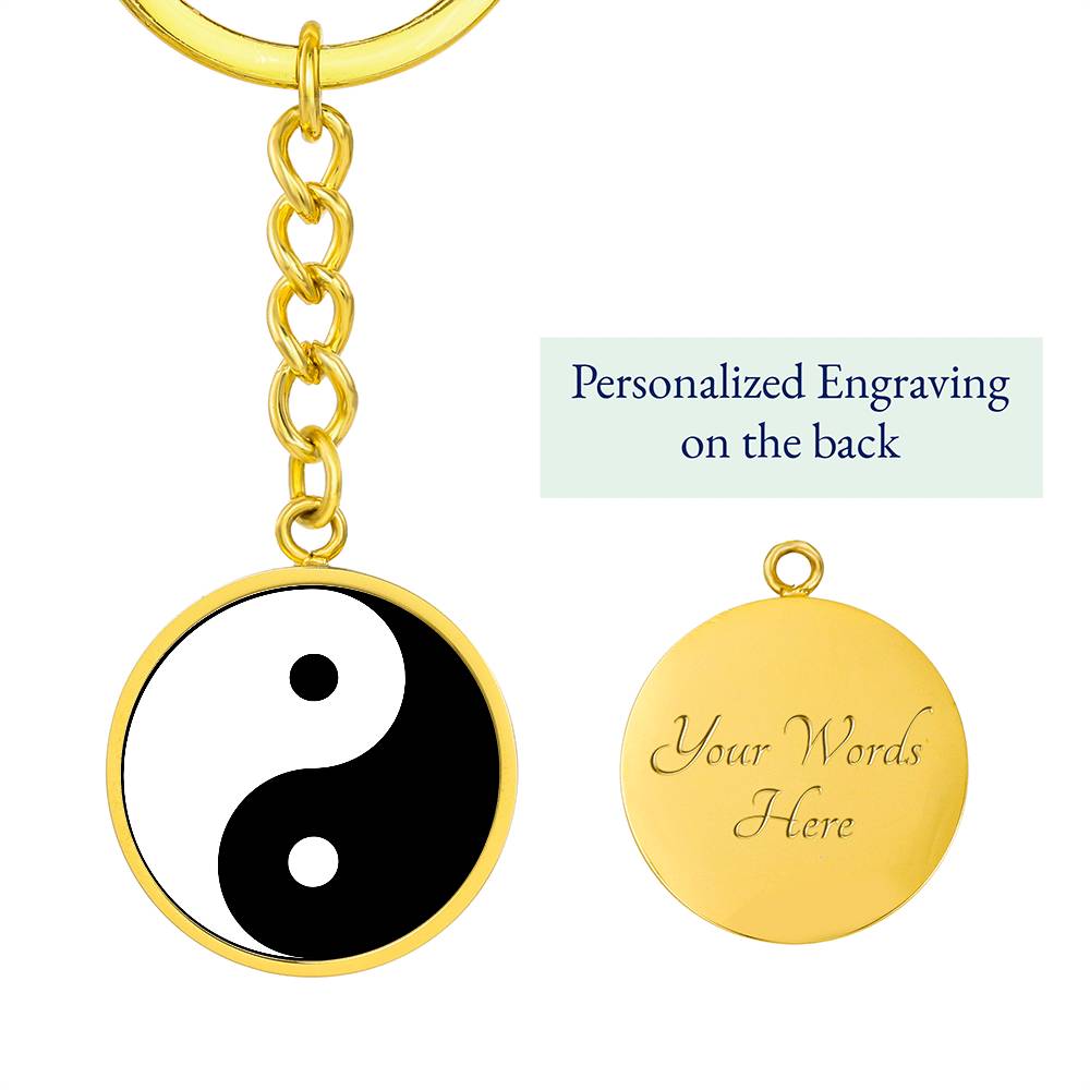 Ying Yang Circle Key Chain Pendant