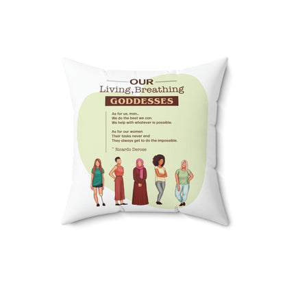 Our Living, Breathing Goddess - Spun Polyester Square Pillow - Derose Entertainment 