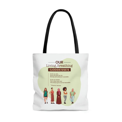 Our Living, Breathing Goddess - Tote Bag (AOP) - Derose Entertainment 