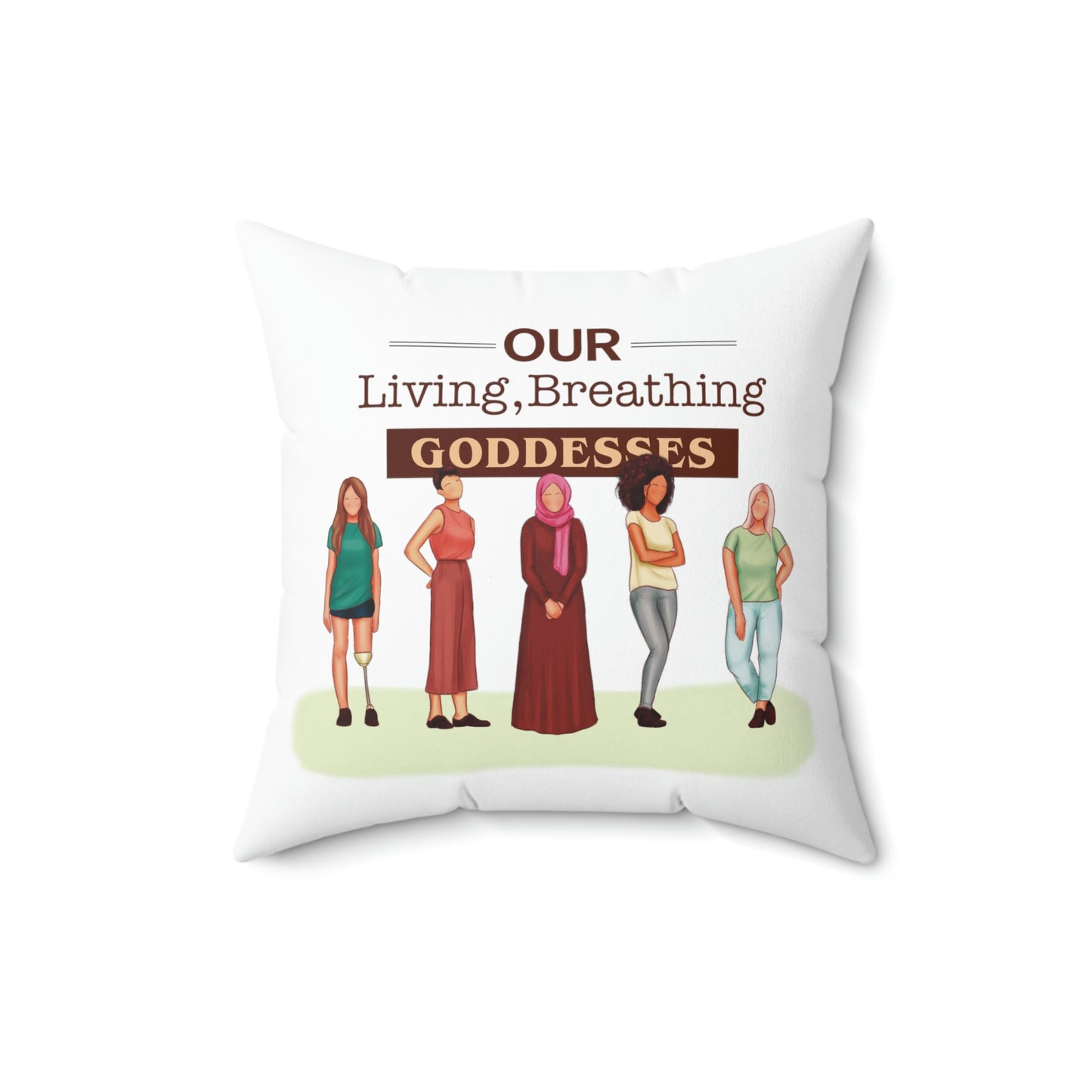 Our Living, Breathing Goddess - Spun Polyester Square Pillow - Derose Entertainment 