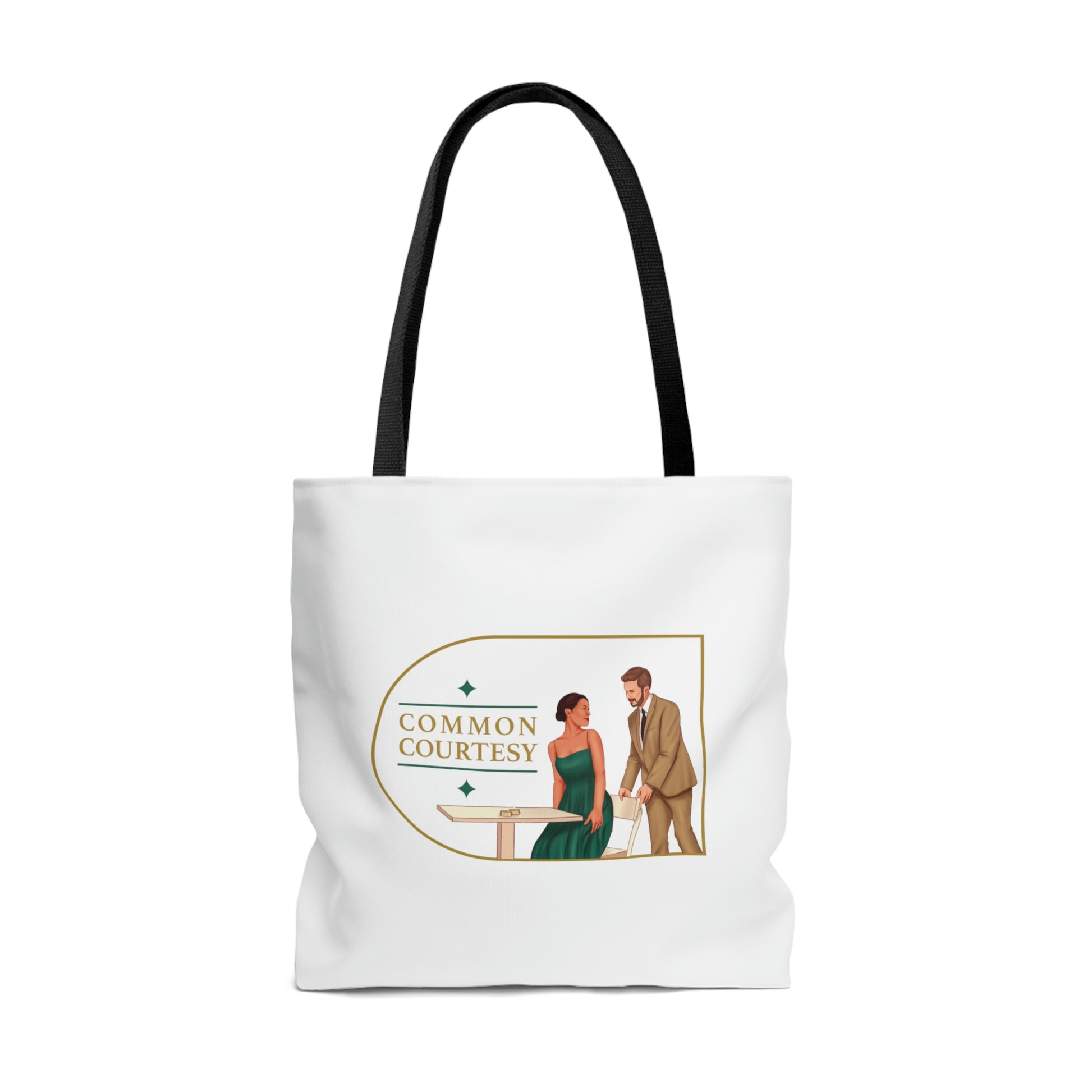 Common Courtesy - Tote Bag (AOP) - Derose Entertainment 