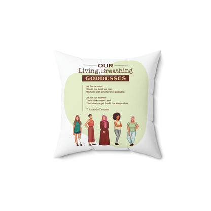 Our Living, Breathing Goddess - Spun Polyester Square Pillow - Derose Entertainment 