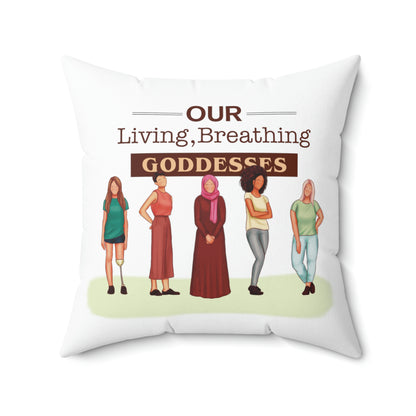 Our Living, Breathing Goddess - Spun Polyester Square Pillow - Derose Entertainment 