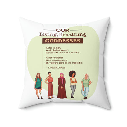 Our Living, Breathing Goddess - Spun Polyester Square Pillow - Derose Entertainment 