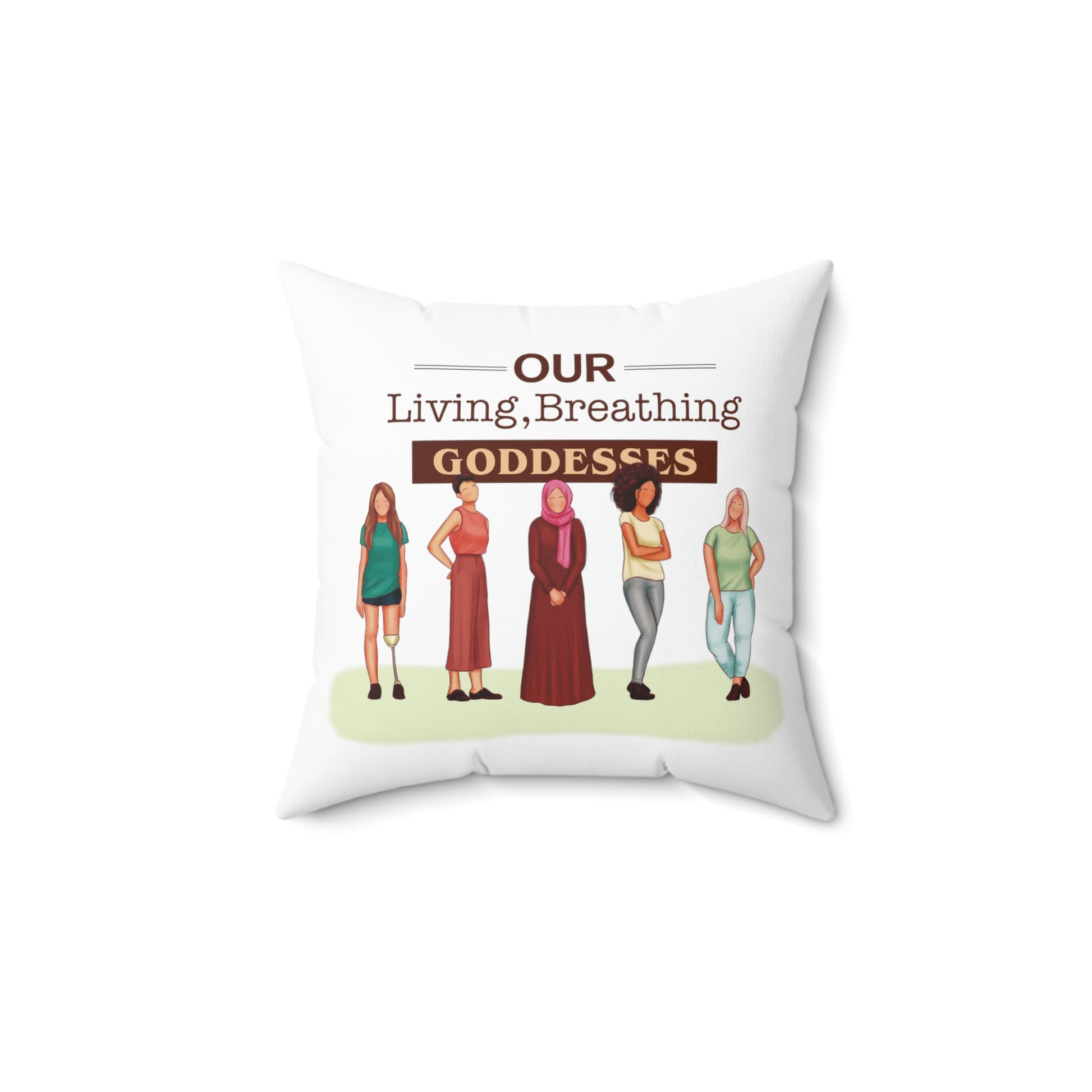 Our Living, Breathing Goddess - Spun Polyester Square Pillow - Derose Entertainment 