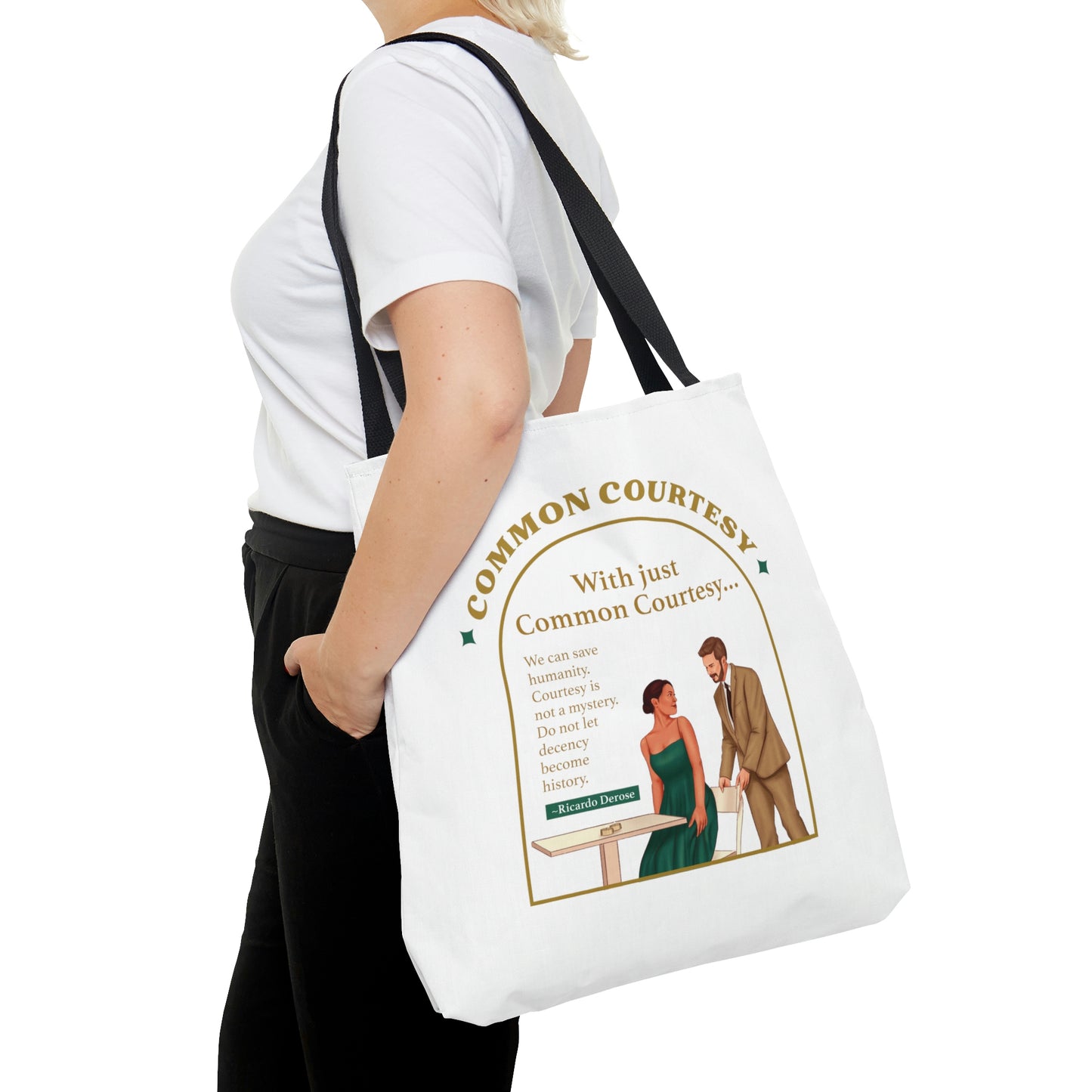 Common Courtesy - Tote Bag (AOP) - Derose Entertainment 