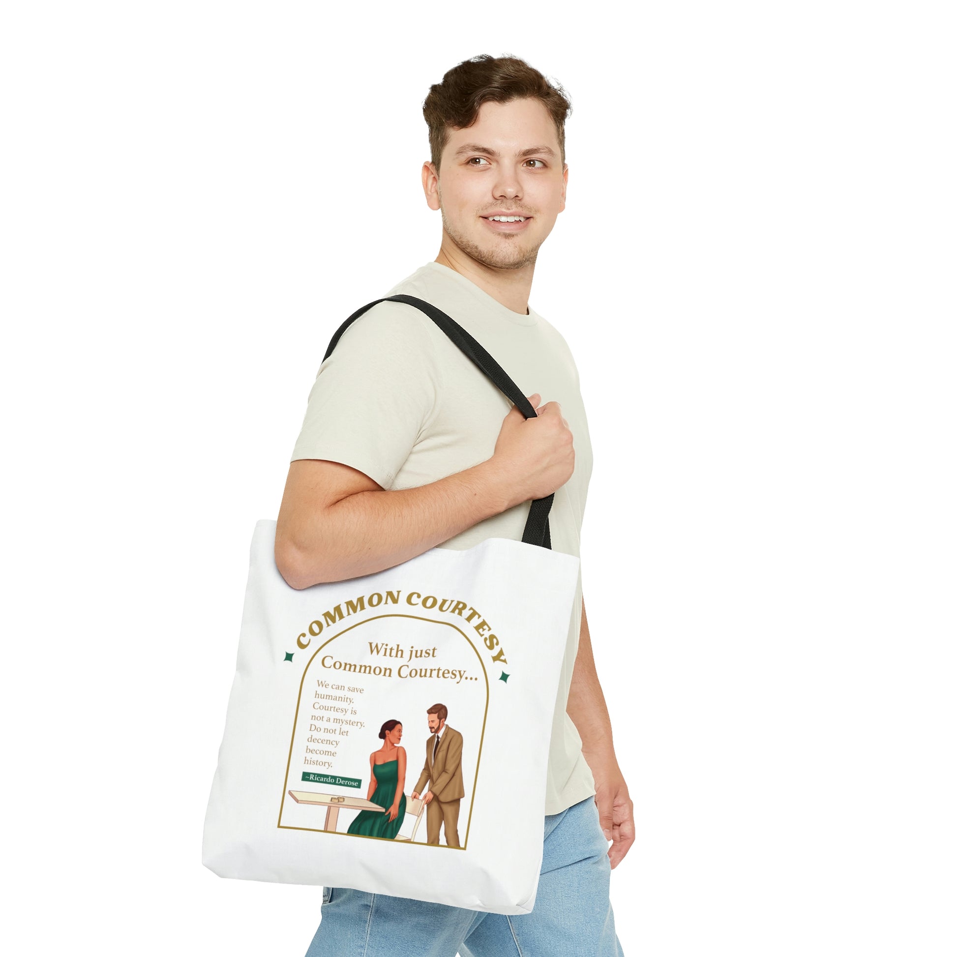 Common Courtesy - Tote Bag (AOP) - Derose Entertainment 